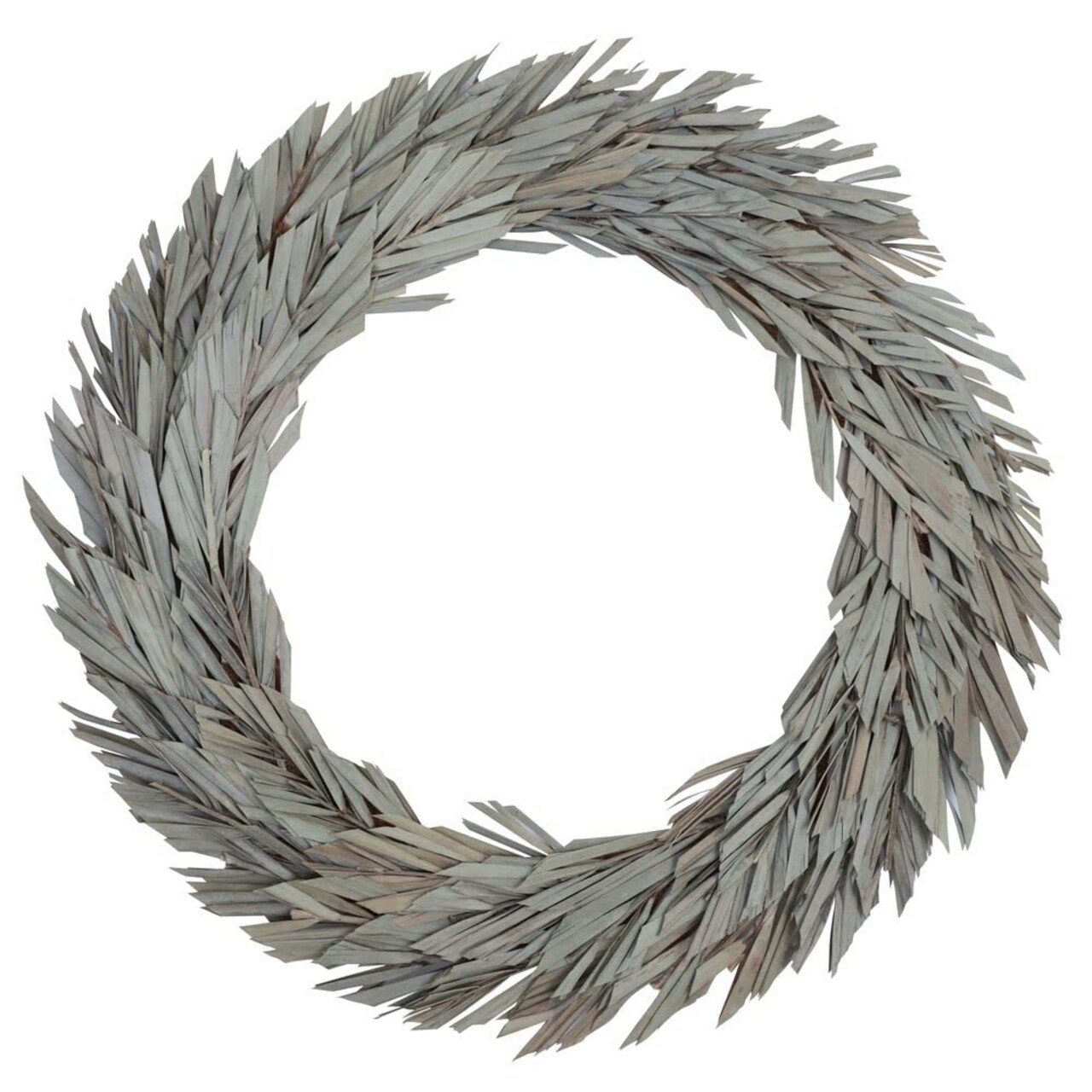 Vickerman Natural Botanicals 24" Natural Canna Leaf Wreath. This wreath measures 24 inches in diameter. It features natural canna leaves on a coco fiber base. This is a dried and preserved natural product.